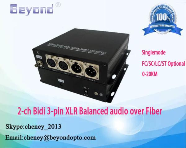 Quality XLR Audio,analog audio,line-level XLR audio input/output OVER Fiber converter,two-way XLR balanced audio to fiber extend for sale