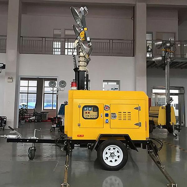 Mobile Light Tower Outdoor LED Lighting Tower 9m Hydraulic Mast Diesel Light Tower