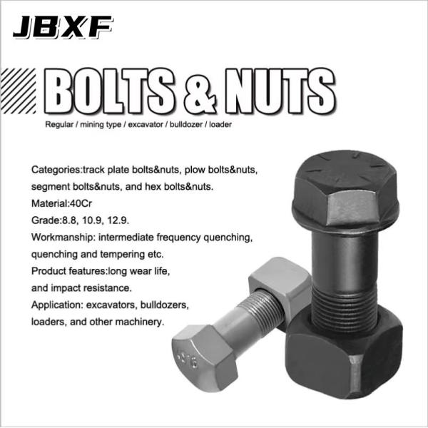 Excavator Ex1205 6V9167 Rollers Track Shoe Bolt And Nut M20 Plain Coating