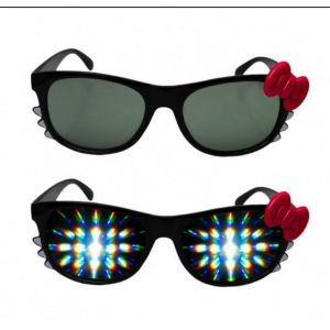 China Firework Plastic Diffraction Glasses , Hello Kitty Rainbow Glasses wholesale