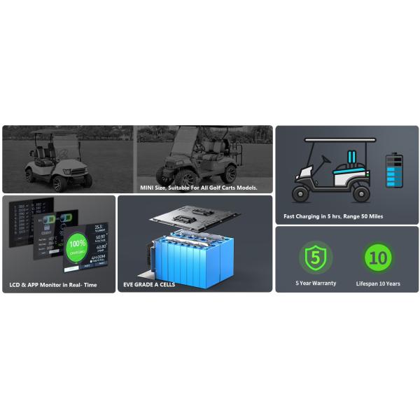 105Ah 48V Lithium Golf Cart Battery Smart Charger Iron Enclosure Golf Cart Lithium Batteries