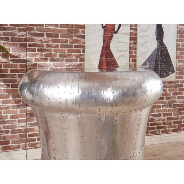 Tan Brown Backless Leather Counter Height Bar Stools Full Handwork Alluminium Sheet Cover