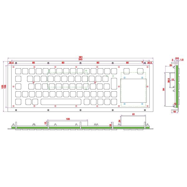 70 Keys Rugged Backlit USB Keyboard With Touchpad Kiosk Keyboard