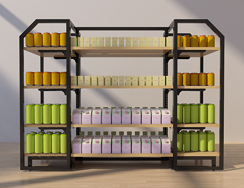 400mm Depth 800mm Height Metal And Wood Industrial Shelves For Supermarket