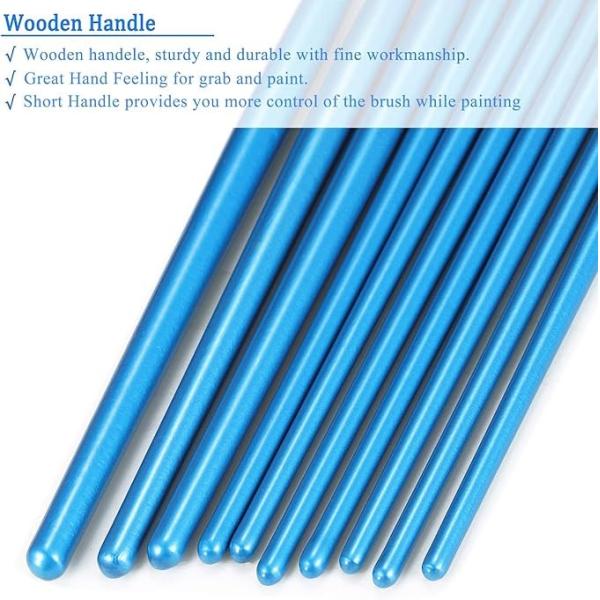 Round Pointed Tip Nylon Hair Paint Brushes Acid Free Non Shedding For Watercolor Paint