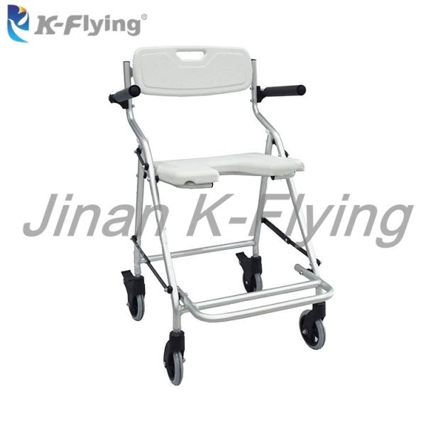 Quality Movable Aluminum Foldable Elderly Disabled Commode Shower Chair for sale