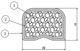 9x5mm Emi Rubber Gasket , Flat Conductive Foam Gasket