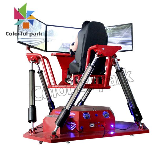 Quality 3 Screen 6 DOF VR Arcade Machine Race Car Coin Operated CE Certificate for sale