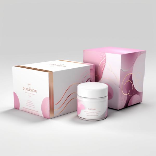 Eco-Friendly Recyclable Custom Printed Skincare Bottles Packaging Box with Gold Foil