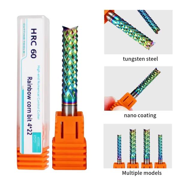Yingba PCB Cnc Corn Teeth Milling Cutter CNC Router Bits for Circuit Boards Carbon Fibre Cutting Tools Corn End Mill Engraving