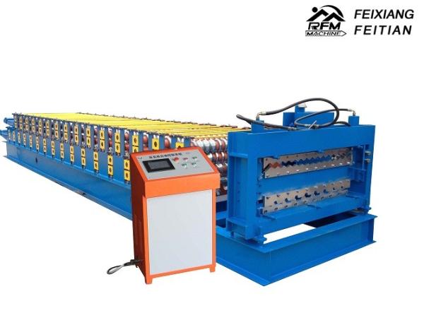 Quality Trapezoid Double Layer Roll Forming Machine Steel Material For Roof Panel for sale