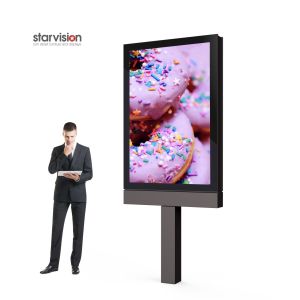 2500nits Outdoor Digital Totem Advertising Pole Mount Digital Signage