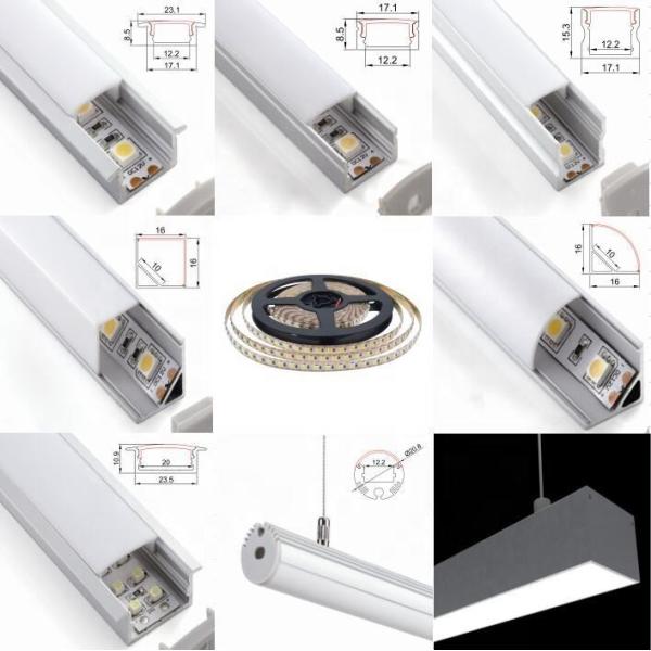 Aluminum Hard LED Linear Lighting Strips Bar SMD2835 2700K Dotless For Cabinet