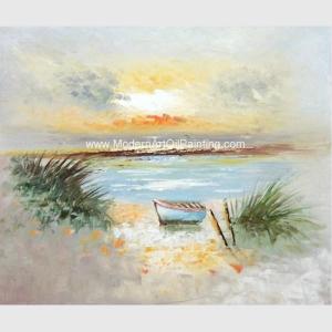 China Handmade Thick Oil Paint Palette Knife Scenery Beach Ship Modern House Decor wholesale