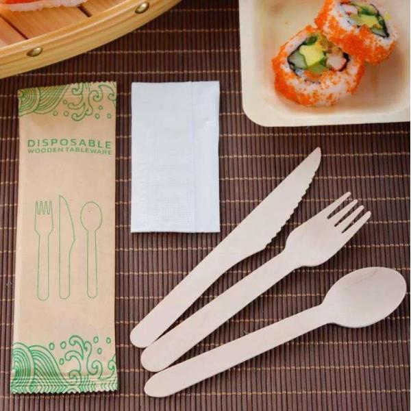 Eco Friendly Disposable Bamboo Cutlery Portable Disposable Tableware Set