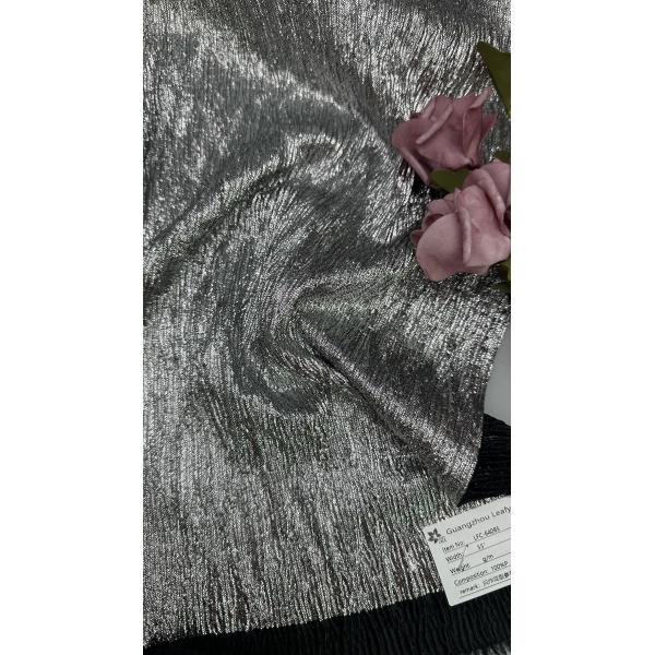 Cobra Sliver Color Metallic Lace Fabric For Gowns Luxury Party Wedding Dresses