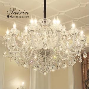 China White Crystal Chandelier Lights Crystal Ceiling Lamp Decoration 100CM wholesale