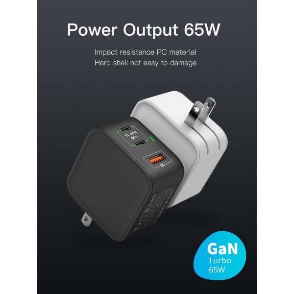 Foldable UK EU Plug Mini Mobile Phone PD QC3.0 QC4.0 3 Ports USB GAN Charger