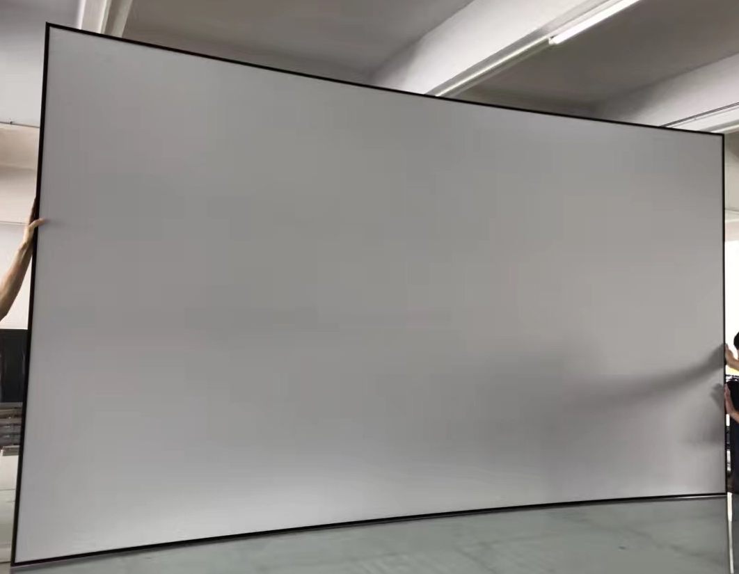 4K Curved Fixed Frame Screen Wall Mount Curved Home Cinema Screen Customized