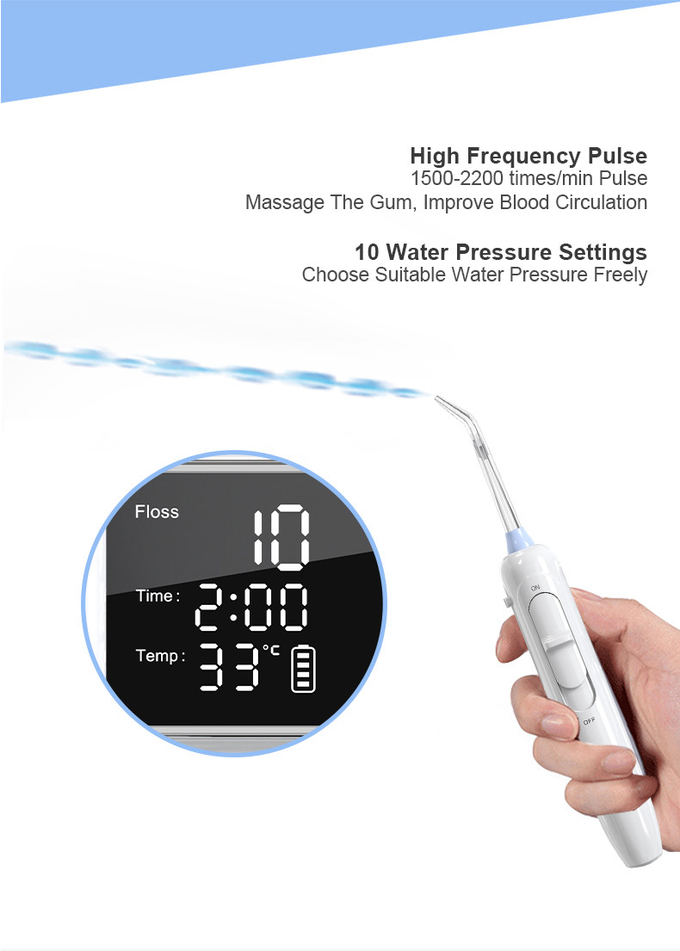 Oral Irrigator 1000ml UV Disinfection Dental Washing Machine Display Screen Cordless Water Flosser with Toothbrush