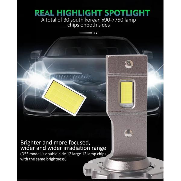 6000K 7200lm LED Car Headlights D2S Kit 12V 35W D1S