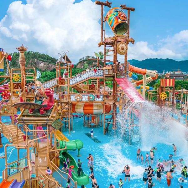 Quality Water House Fiberglass Water Park Combination Slides Prices Home Fountain Wet Deck for Swimming Pool for sale