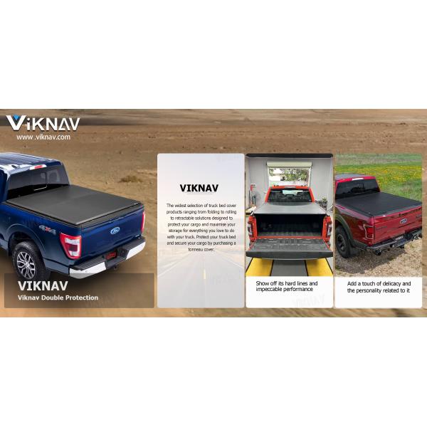 Viknav for Ford F150 24oz Heavy Duty Truck Bed Replacement Tonneau Cover LED DRL