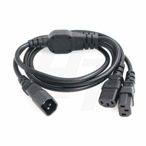 China UPS PDU Computer PC Power Cord Cable , Power Cord Splitter IEC320 C14 to 2 x C13 10A 250V on sale