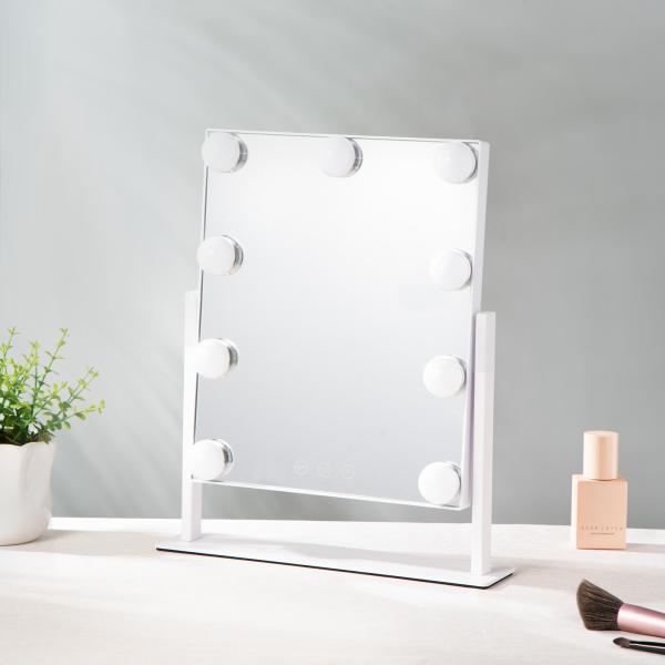 Big Countertop Makeup Mirror With 9 Bulbs High Durability