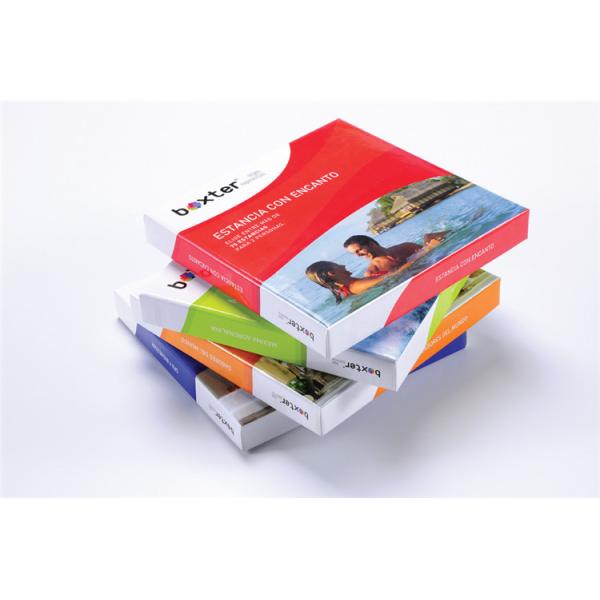 Gloss Lamination Rigid Carton Box Printing , Rectangle Cardboard Lid And Base Box