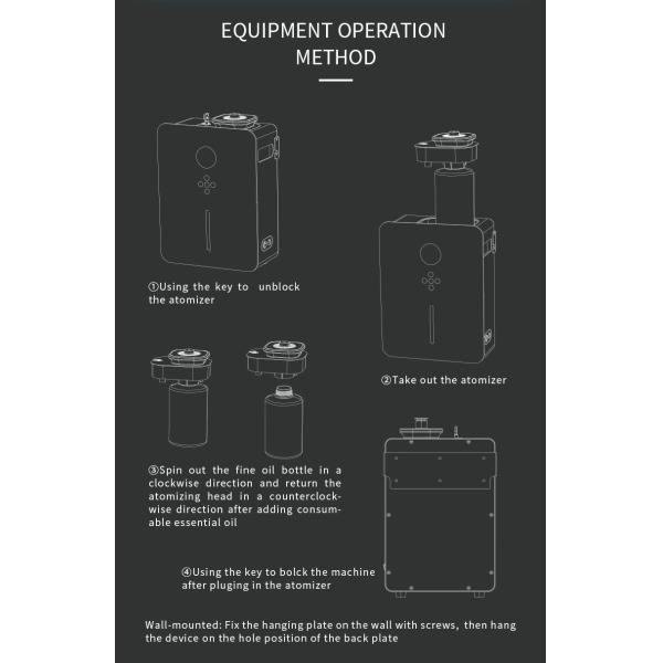 New Design 800Ml Wall Mounted Hot Sale Large Area Aroma Scent Machine Touch Screen Aroma Scent Diffuser Machine For Commercial