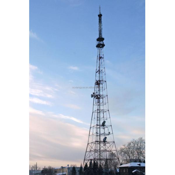 35FT 40FT Galvanized Tube Triangular Lattice Gsm Radio Cell Communication Tower