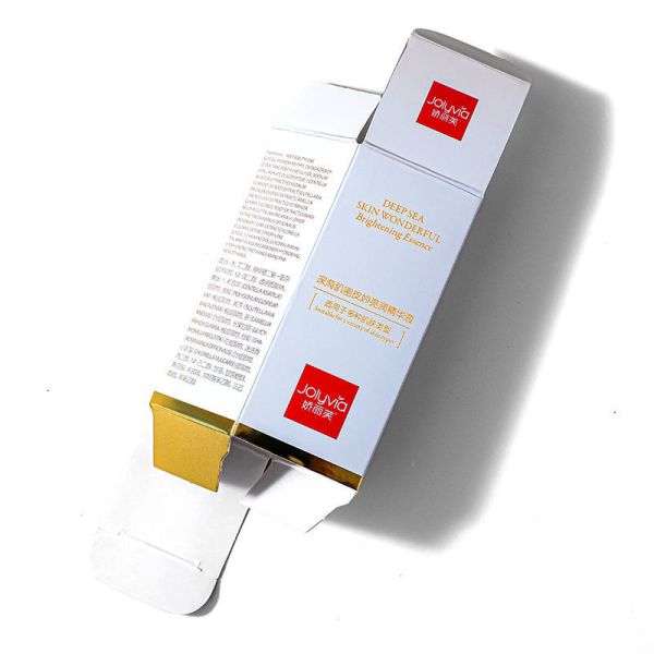 Gold Printing Coated Paper Boxes Set Luxury 300 Grams Sliver Paper Card Your Logo UV Embossed Cosmetic Boxes with Insert Card