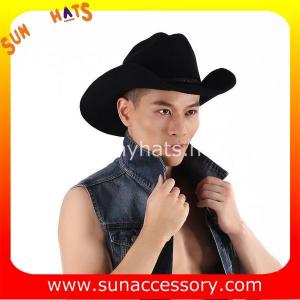 China 0372 wool felt cowboy hats for mens, black western cowboy hats wholesale