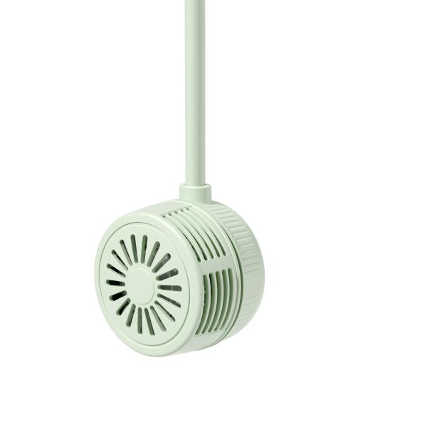 Soft Wind In Three Levels 360-degree Airflow Universal Hose 1000mAh Battery TYPE-C Charging Portable Fans In White And Mint Green