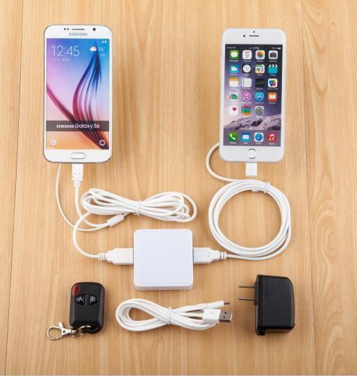 Quality COMER 2-ports laptop anti-theft alarm acrylic display holder with USB hub for sale