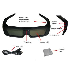 China Family Universal Active Shutter 3D Glasses USB Charge Reset Function wholesale