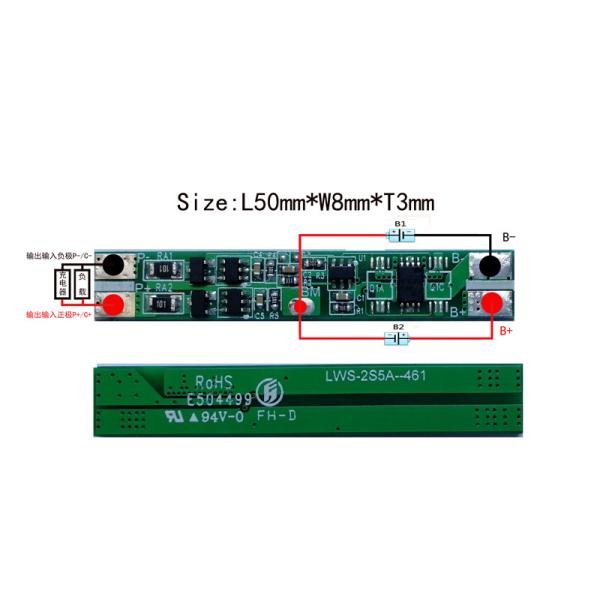 Small BMS Active Balance , Positive 7.4V 3A Lipo Battery BMS