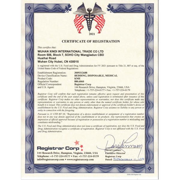 Wuhan Xindi International Trade Co., Ltd. Certifications
