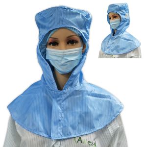 China Breathable ESD Antistatic Shawl Cap For Class 1000 Cleanroom wholesale