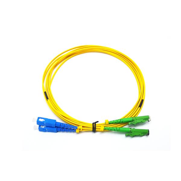 E2000 APC to SC UPC Fiber Optic Patch Cord Singlemode Simplex 1.8mm LSZH Riser Cable