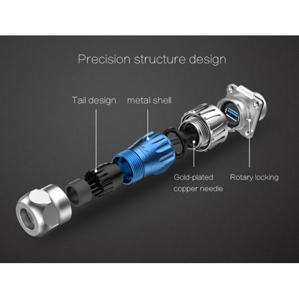 CNLINKO Waterproof IP68 USB 3.0 Connector Panel Mount Usb with Dust Cover for Cabinet Box