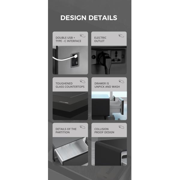 Coffee Table with Frozen Storage Drawers and Wireless Charging PRIMST Smart Furniture