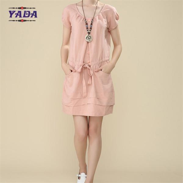 Summer vestidos vintage o-neck dress cotton summer casual dresses for fat ladies