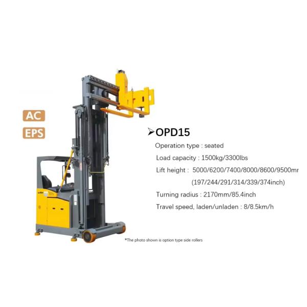 VNA Vehicle 3 Ways Forklift 1.5 Ton Narrow Aisle Electric Stacker