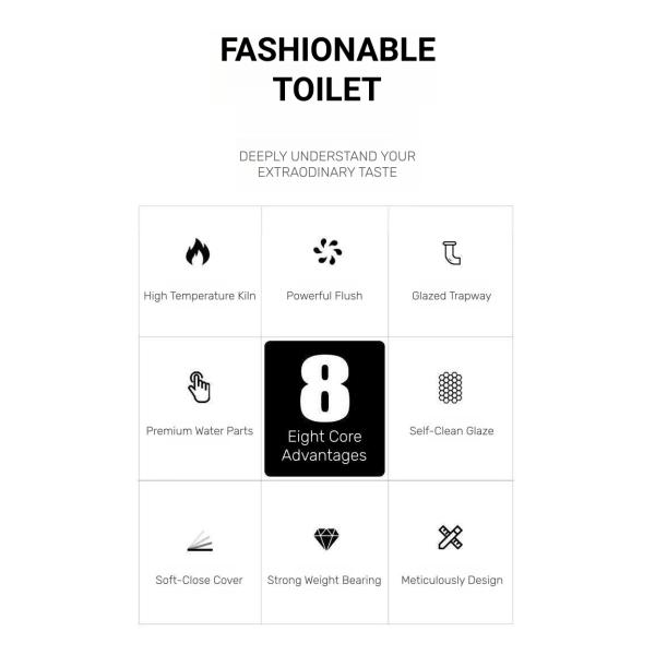 Modern Hotel Two Piece Toilet Bowl Elongated 305mm S Trap Floor Mounted Wc