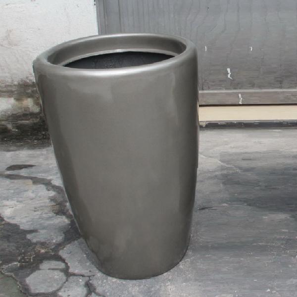 Round Large Fiberglass Flower Pots for Outdoor Street Landscape