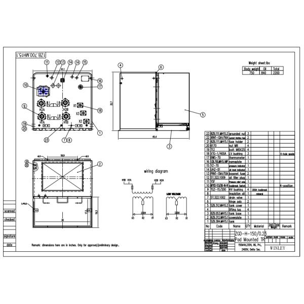 Residential Single Phase Pad Mounted Transformer Distribution Transformer 230V To 2400V Loop Feed