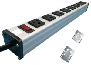 China American Metal 8 Outlet Heavy Duty Power Strip , Multiple Power Outlet 125V 15A wholesale