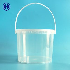 China Single Handle Transparent Plastic Bucket PP Round Cover Yogurt Packing wholesale